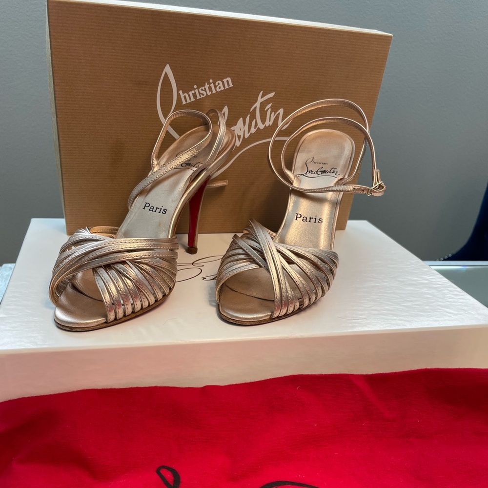 Christian Louboutin Podium Nude Napa Heels